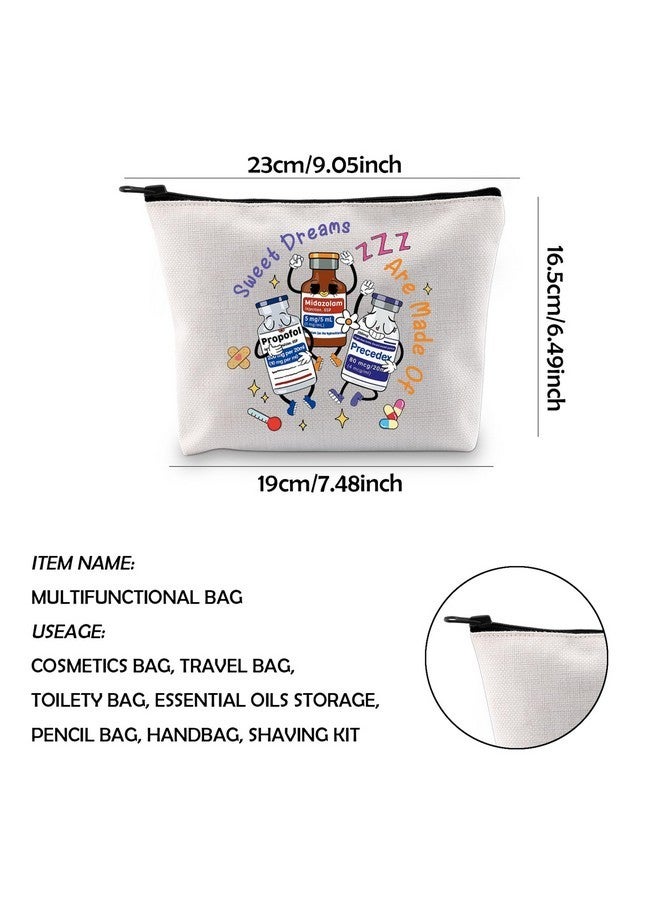 WCGXKO Nurse Gift Icu Nurse Gift Anesthesia Merchandise Sweet Dreams Are Made Of Zipper Pouch Makeup Bag (Sweet Dreams) - Image 2