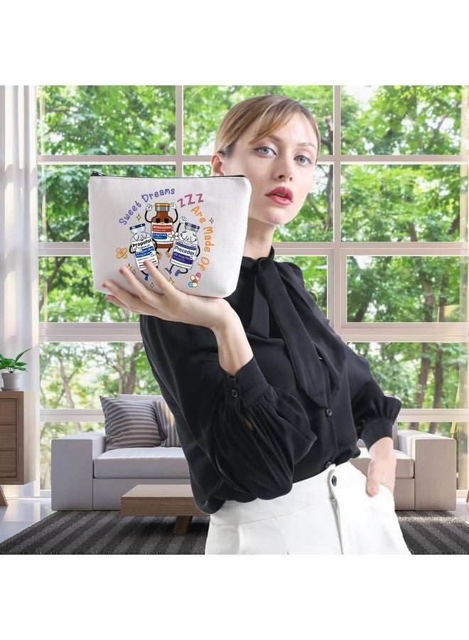 WCGXKO Nurse Gift Icu Nurse Gift Anesthesia Merchandise Sweet Dreams Are Made Of Zipper Pouch Makeup Bag (Sweet Dreams) - Image 5