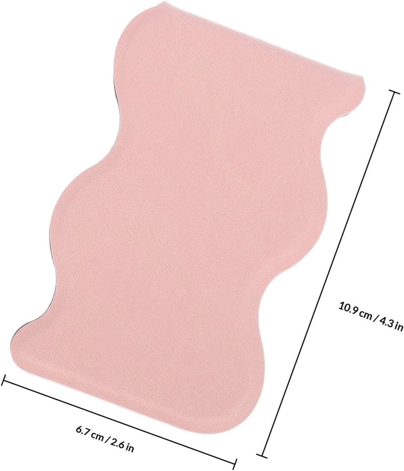 Beaupretty Wave-Shaped Ultra-Thin Portable Makeup Mirror Small Foldable Cosmetic Mirror with Pu Frame Travel Vanity for Women Pink - Image 2