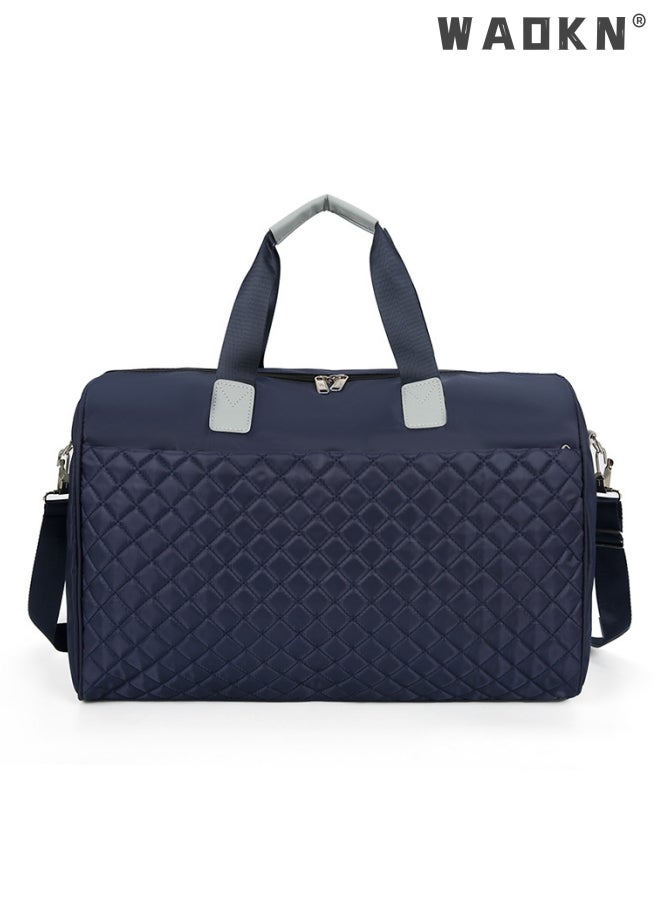 WAOKN Sports Gym Bag, Travel Weekend Duffle Bag Large Capacity Lightweight Waterproof Oxford Fabric Multipurpose Shoulder Luggage Bag for Fitness Sports Training Trip Carry Bags for Unisex Blue - Image 1