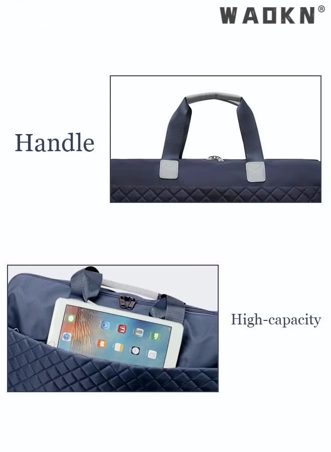 WAOKN Sports Gym Bag, Travel Weekend Duffle Bag Large Capacity Lightweight Waterproof Oxford Fabric Multipurpose Shoulder Luggage Bag for Fitness Sports Training Trip Carry Bags for Unisex Blue - Image 5