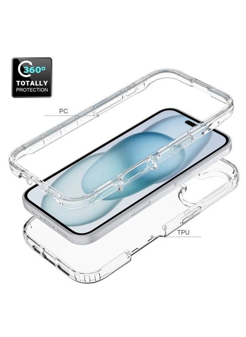 ICARLUS For iPhone 16 Case TPU+PC 2-in-1 Drop-Proof Clear Phone Cover  - Image 2