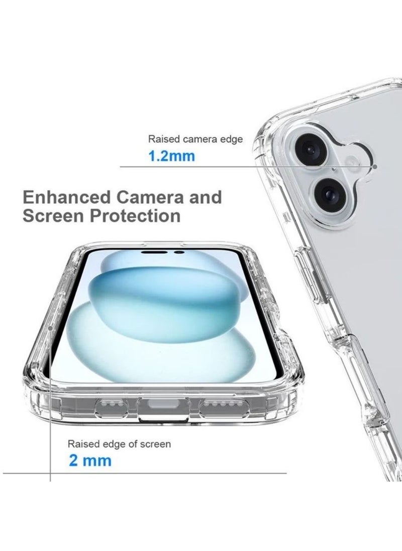ICARLUS For iPhone 16 Case TPU+PC 2-in-1 Drop-Proof Clear Phone Cover  - Image 3