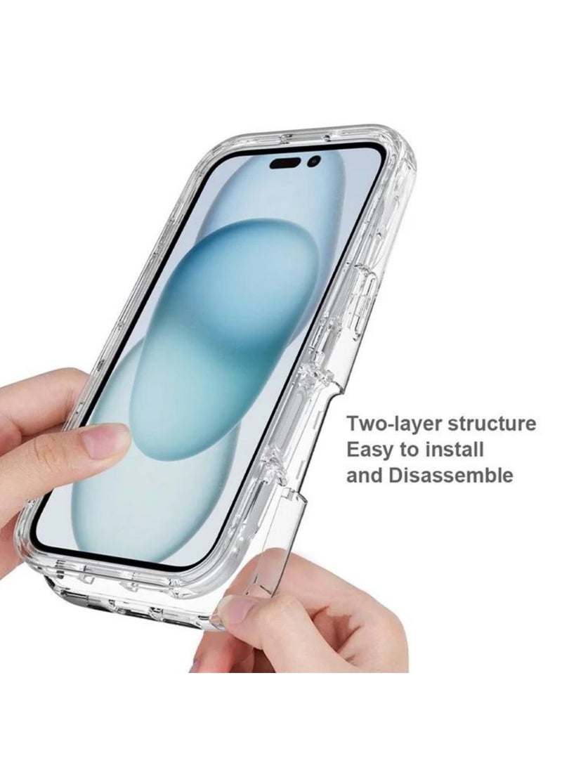 ICARLUS For iPhone 16 Case TPU+PC 2-in-1 Drop-Proof Clear Phone Cover  - Image 4