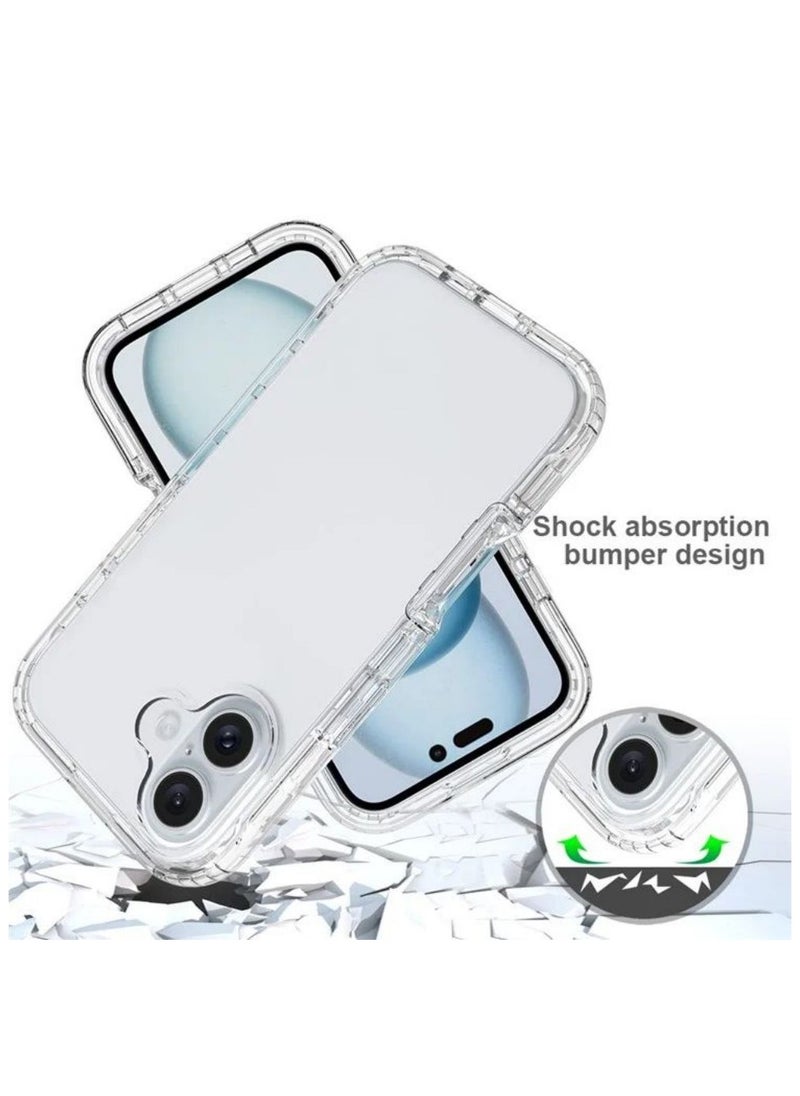 ICARLUS For iPhone 16 Case TPU+PC 2-in-1 Drop-Proof Clear Phone Cover  - Image 5