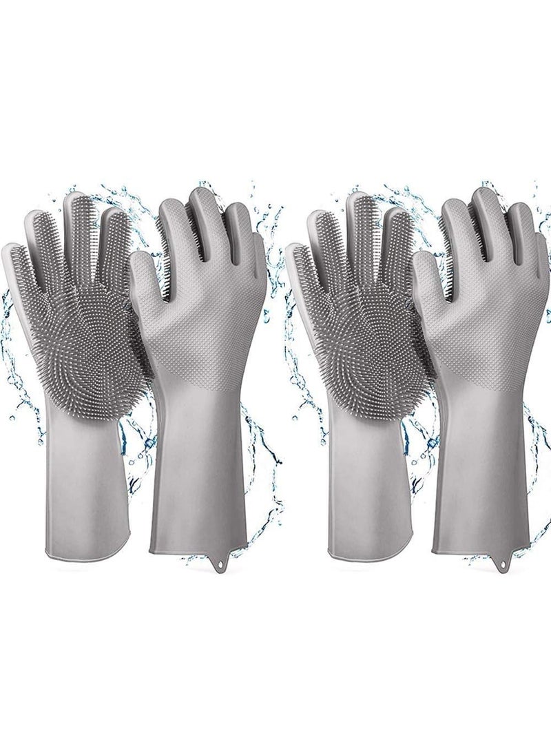 COOFANDY - COOFANDY Silicone Dish-washing Gloves, Ultimate Cleaning Gloves, Heat & Cold Resistant, Non-Slippery SCRUBBING Gloves with Brush bristles, Washing Gloves for Housework, Car, Clothes, Pet - Image 1