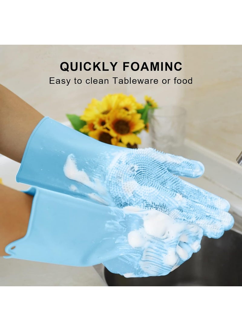 COOFANDY - COOFANDY Silicone Dish-washing Gloves, Ultimate Cleaning Gloves, Heat & Cold Resistant, Non-Slippery SCRUBBING Gloves with Brush bristles, Washing Gloves for Housework, Car, Clothes, Pet - Image 1