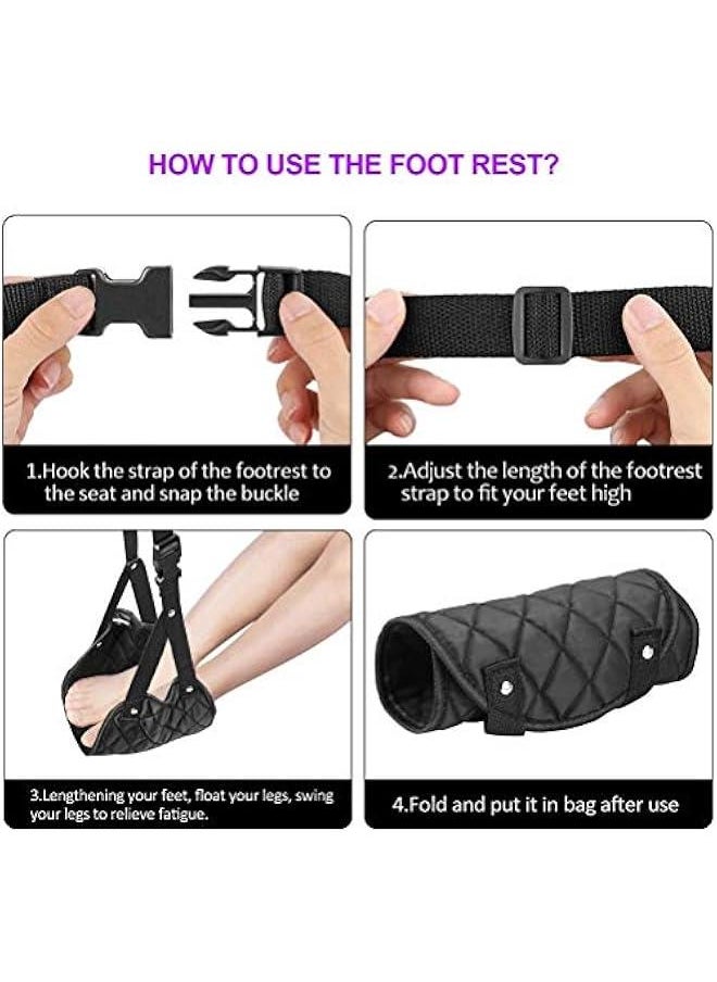 HOOKOR - Airplane Foot Rest, Perfect Airplane Travel Essentials, Portable Foot Hammock Airplane Plane Travel Accessorie, Long Flight Essentials, Relax your feet & Leg Airplane Foot Hammock - Image 1