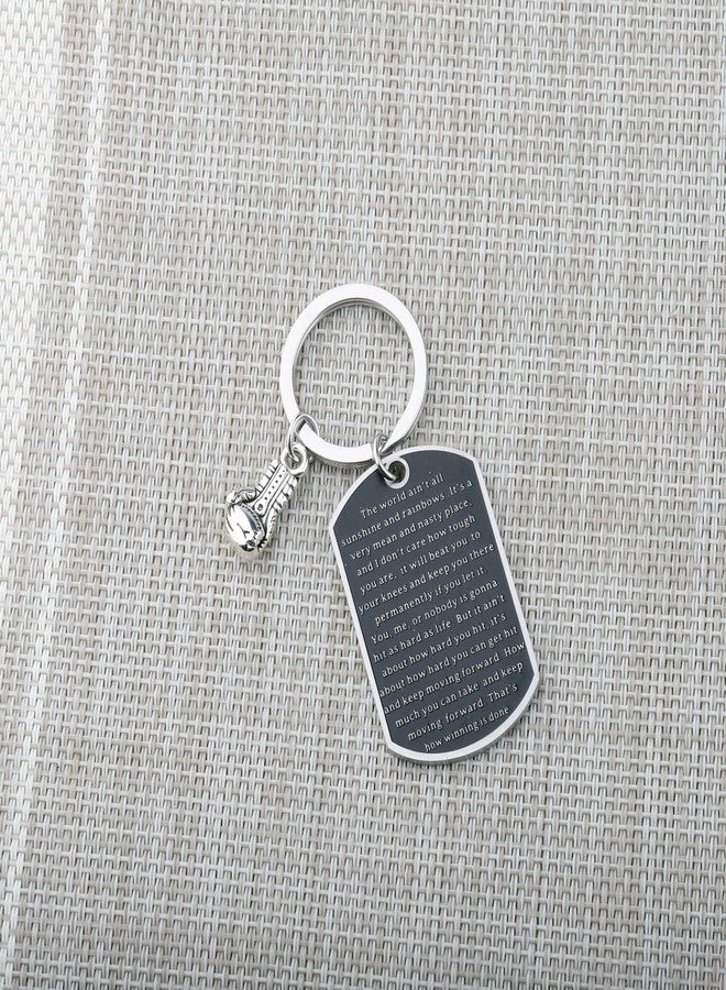 FEELMEM Boxing Keychain The World Ain't Sunshine and Rainbows Boxing Glove Keychain (silver-1) - Image 2