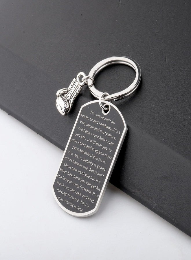 FEELMEM Boxing Keychain The World Ain't Sunshine and Rainbows Boxing Glove Keychain (silver-1) - Image 5