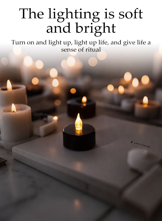 DUNISO 24 Packs LED Candles Flameless LED Tea Lights Candles Realistic Bright Battery Operated Simulated Candle Lights Multi-functional Moving Electric LED Fake Candle Light Set for Festival Celebration, Home Decor, Wedding, Table Decor， Party - Image 3