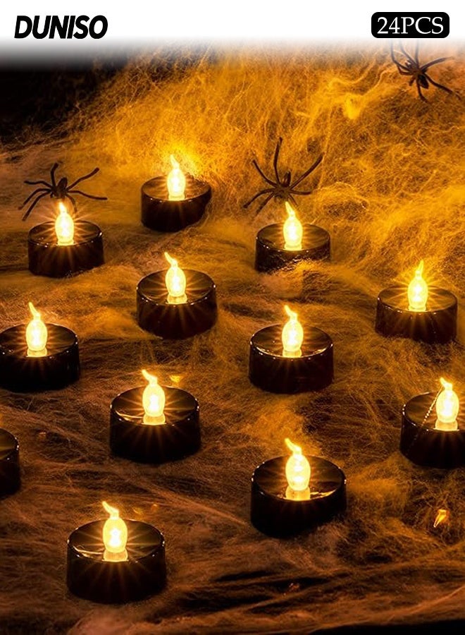DUNISO 24 Packs LED Candles Flameless LED Tea Lights Candles Realistic Bright Battery Operated Simulated Candle Lights Multi-functional Moving Electric LED Fake Candle Light Set for Festival Celebration, Home Decor, Wedding, Table Decor， Party - Image 1