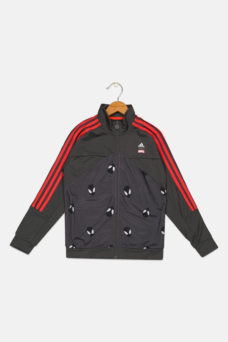 Adidas Adidas x Marvel Kids Boy Allover Print Long Sleeve Training Sweatshirt, Grey  - Image 1