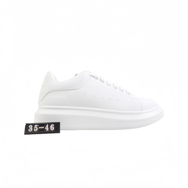Classic White Unisex Couple Sneakers with 5cm Hidden Height Increase - Casual Low-Top Shoes for Men and Women
