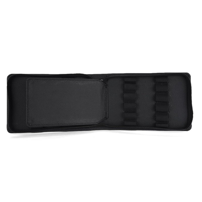 essart Faux Leather 12-Slot Zipper Pen Case – Stylish & Durable Storage for Pens, Pencils, and Small Accessories in Black Color - Image 4