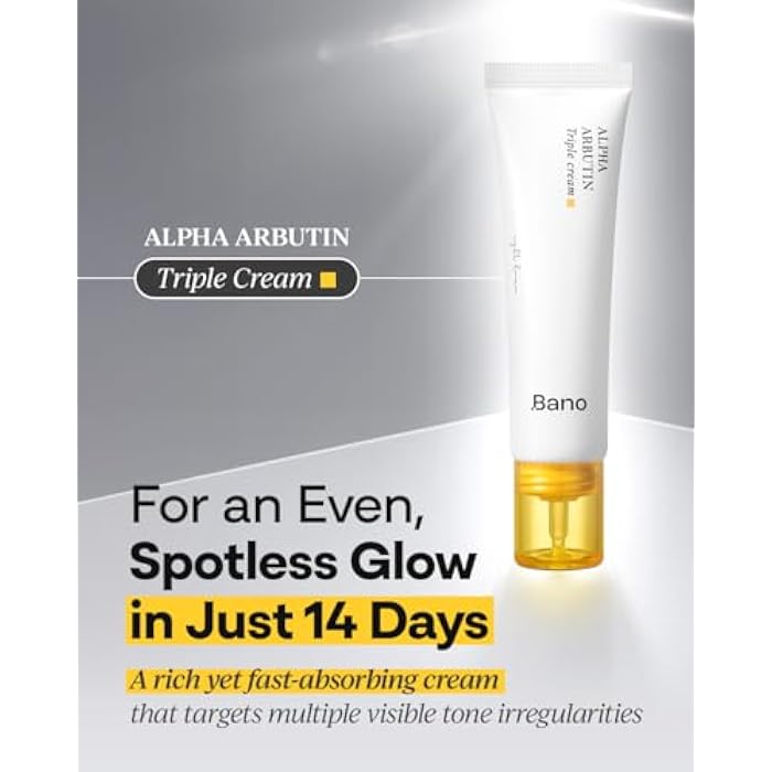 BANO Alpha Arbutin Triple Cream – Face Moisturizer with Alpha Arbutin & Niacinamide | Hydrating Hyaluronic Acid | Korean Skincare for Sensitive Skin | Fragrance-Free | 2.02 fl oz - Image 2