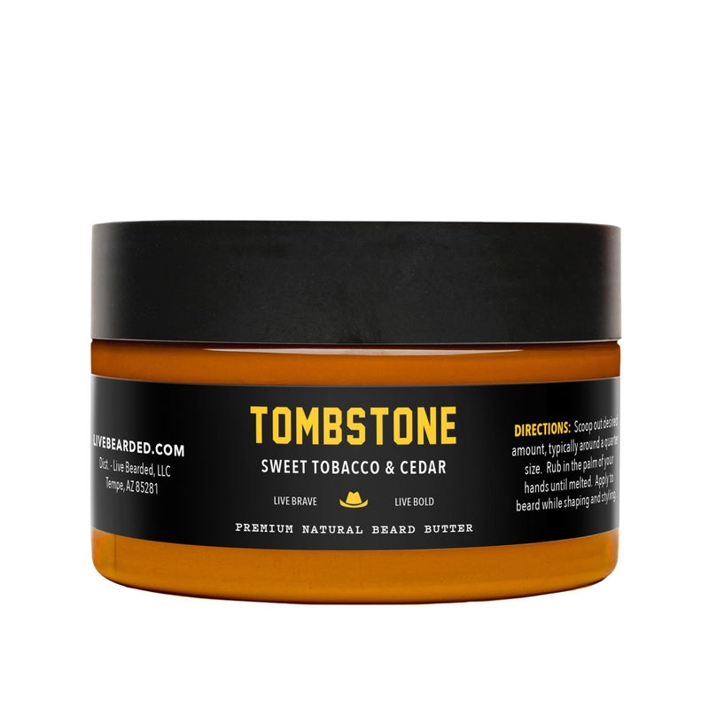 Live Bearded Beard Butter 3 fl oz  Made in the USA  AllNatural Leavein Conditioner and Softener with Shea  Tombstone Scent  Sweet Tobacco Cedar