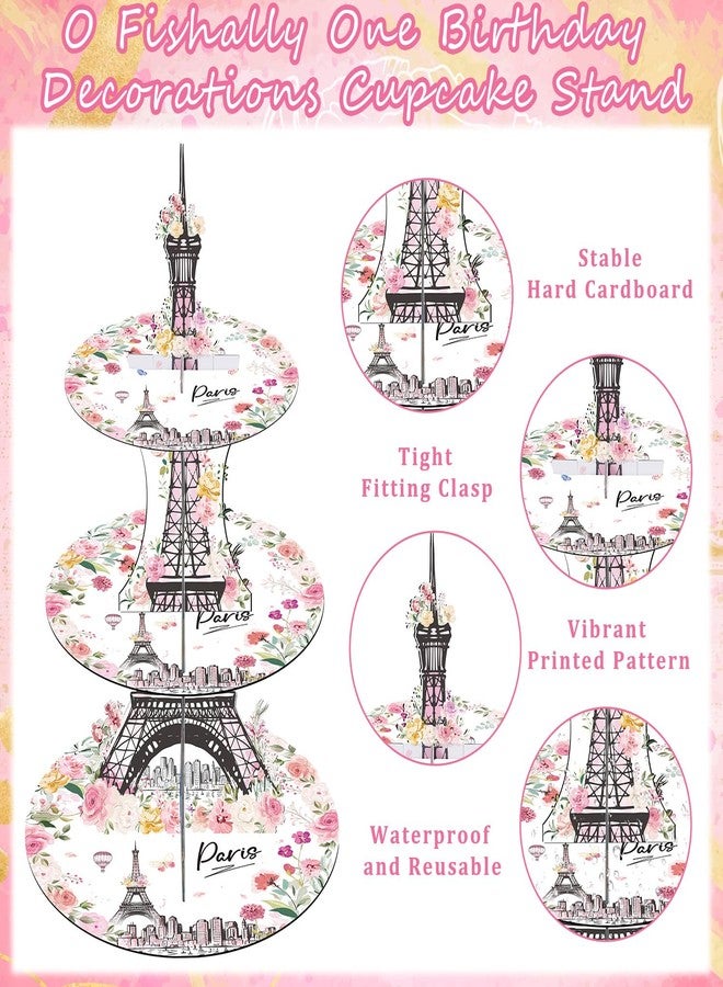Keluna Paris Themed Party Decorations - 3 Tier Cupcake Stand Eiffel Tower Paris Party Decorations Macaron Dessert Holders Women Birthday Supplies - Image 3