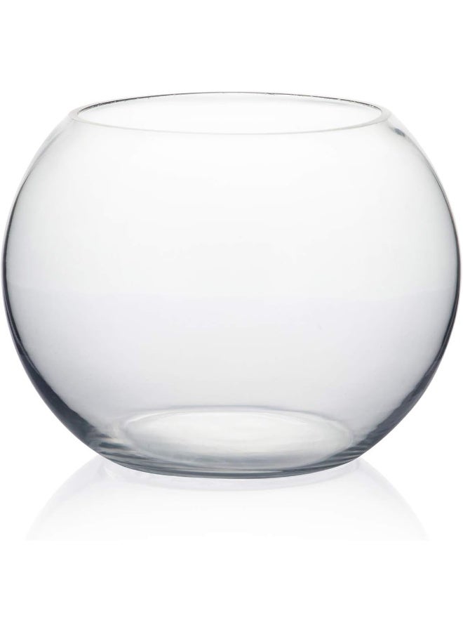 Wgv Clear Bubble Bowl Glass Vase, 8-Inch With Wgv Glass Cleaning Cloth - Image 1
