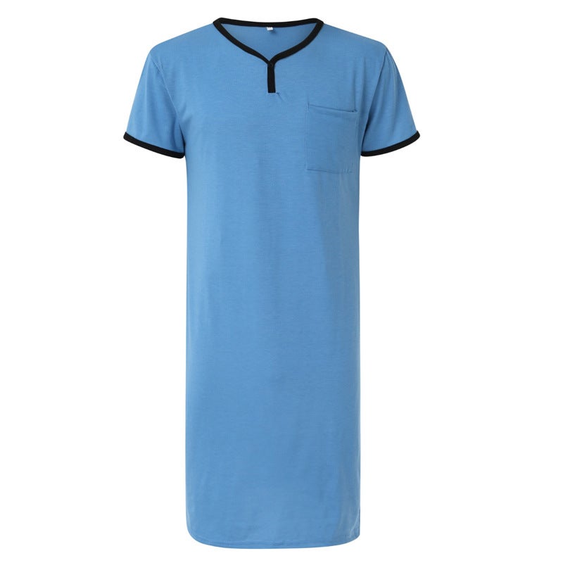 Cotton Blend Sleepwear Set - Breathable Lightweight Loose Fit Short Sleeve for Home Lounging - Image 3