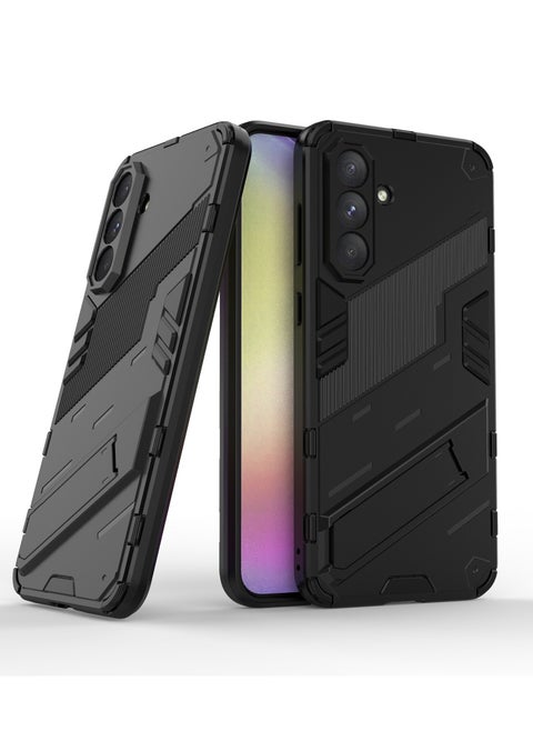 Samsung Galaxy A36 5G - Original Punk Shock-Resistant Case Cover with Built-in Kickstand: Durable, Lightweight, and Shock-Absorbing - Black