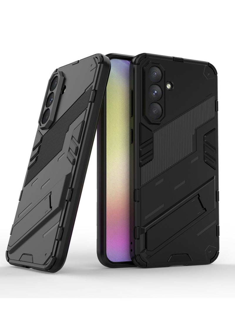 Samsung Galaxy A36 5G - Original Punk Shock-Resistant Case Cover with Built-in Kickstand: Durable, Lightweight, and Shock-Absorbing - Black