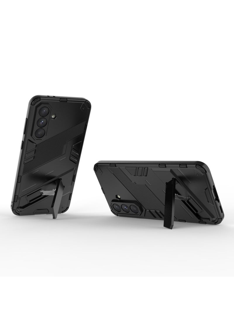 Samsung Galaxy A36 5G - Original Punk Shock-Resistant Case Cover with Built-in Kickstand: Durable, Lightweight, and Shock-Absorbing - Black