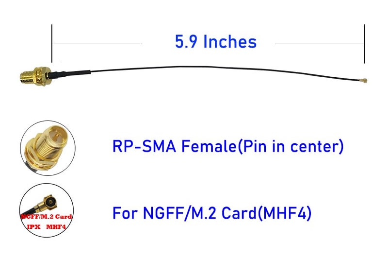 Tenmory UFL to SMA M.2 NGFF U.FL to RP-SMA Female MHF4 IPX4 Ipx Connector Pigtail Antenna Extension Cable (6 inches (4 Pcs)) - Image 4