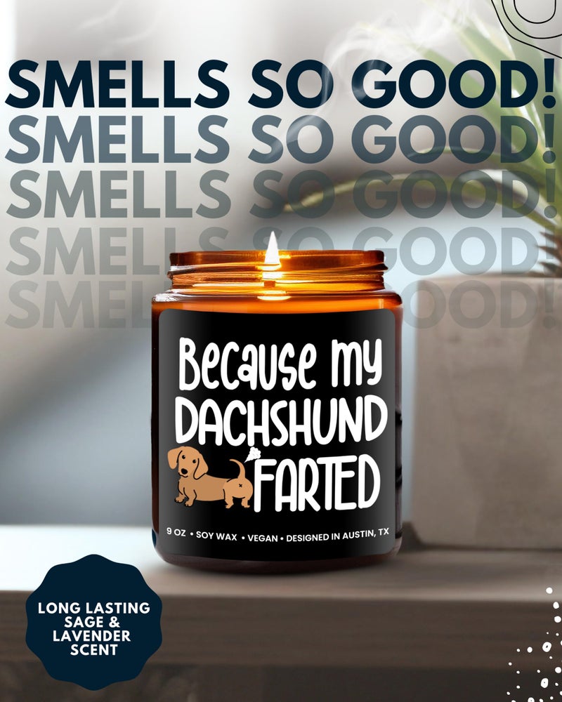 Rosa Vila Funny Dachshund Candle, Dachshund Gifts for Women and Men, Unique Funny Pet-Themed Gift Ideas, Best Present for Pet Lovers, Perfect Presents for Dog Mom & Dog Dad, Birthday, Christmas, Gift-Ready - Image 5