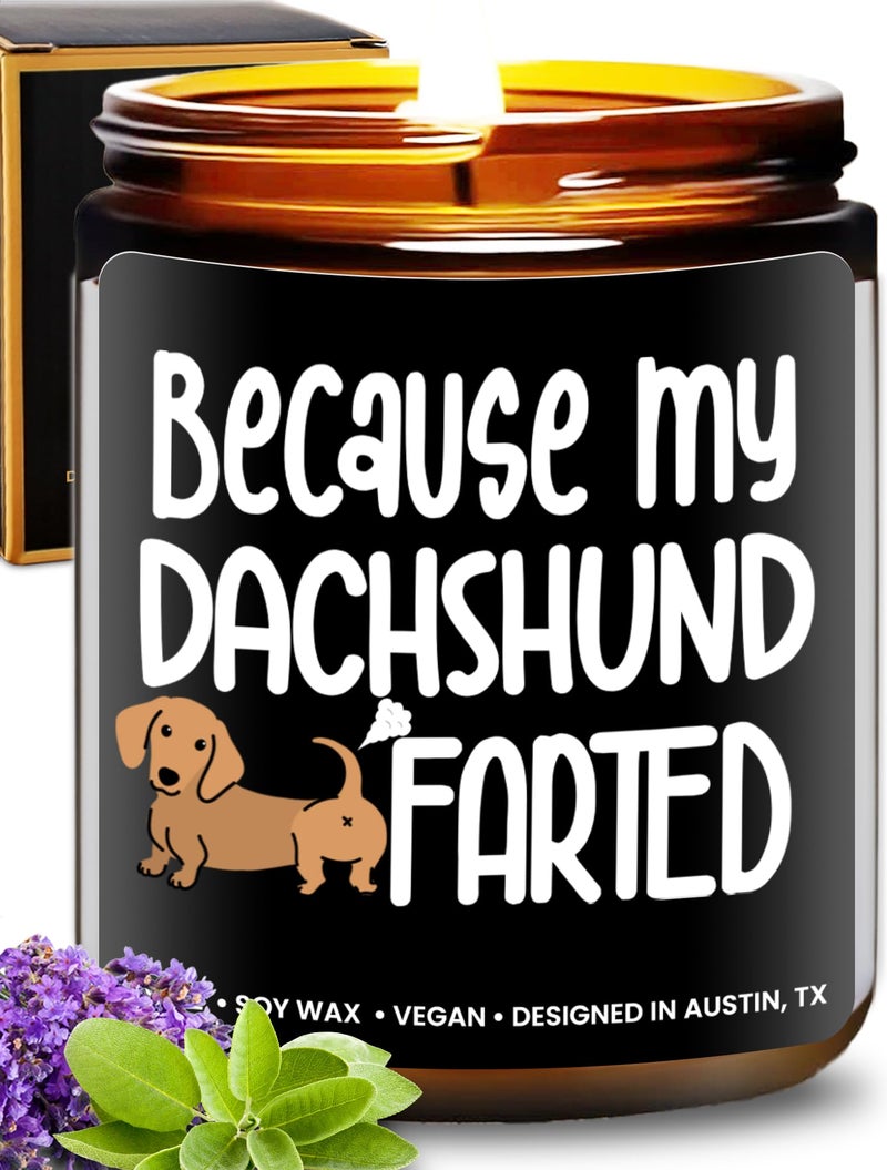 Rosa Vila Funny Dachshund Candle, Dachshund Gifts for Women and Men, Unique Funny Pet-Themed Gift Ideas, Best Present for Pet Lovers, Perfect Presents for Dog Mom & Dog Dad, Birthday, Christmas, Gift-Ready - Image 1
