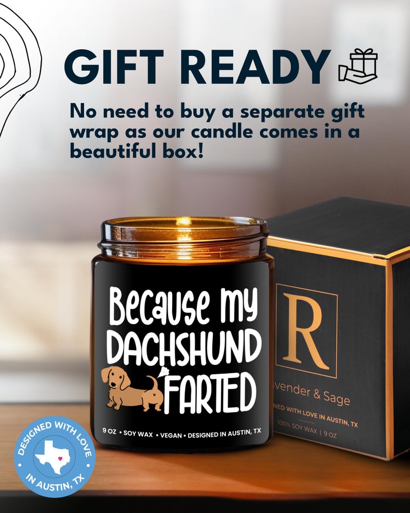 Rosa Vila Funny Dachshund Candle, Dachshund Gifts for Women and Men, Unique Funny Pet-Themed Gift Ideas, Best Present for Pet Lovers, Perfect Presents for Dog Mom & Dog Dad, Birthday, Christmas, Gift-Ready - Image 4