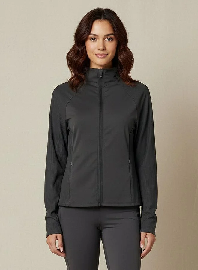 Women Ribbed Cropped Jacket