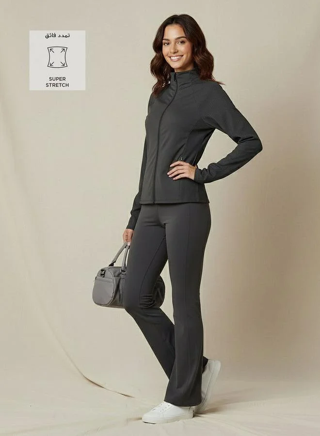 Splash Active Women Ribbed Cropped Jacket