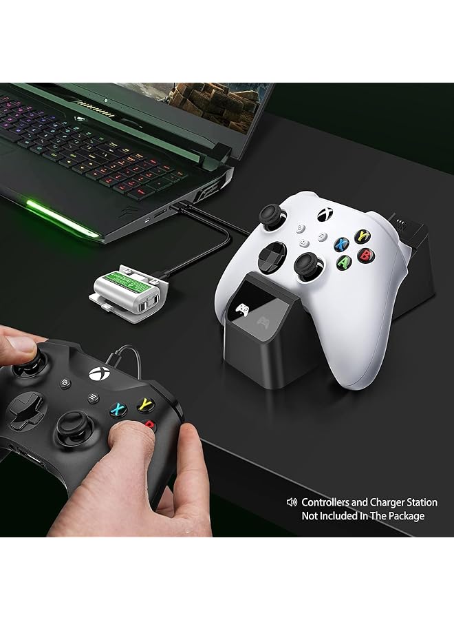 erorex Rechargeable Controller Battery Pack With 4 Cover Play And Charge Kit With Micro Usb Charging Cable For Xbox 1 S X Elite Wireless Remote 2 Pack White  - Image 5