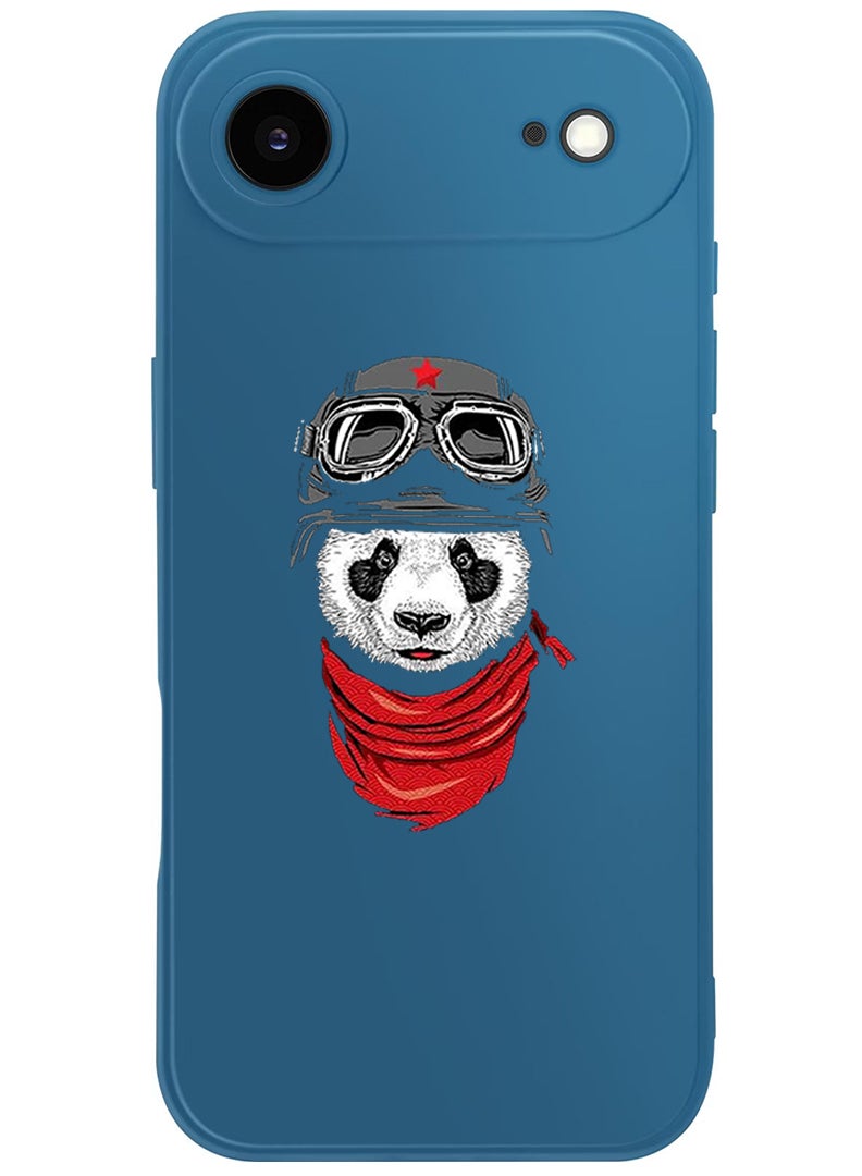 Theodor Protective Slim Fit Case Liquid Silicone Cover with Full Body Protection Anti-Scratch Shockproof Case For Apple iPhone 17 Air (Blue) Panda - Image 1