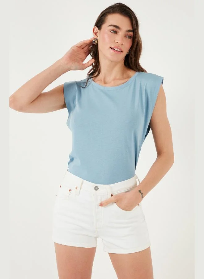 Lela Lela Cotton Crew Neck Sleeveless T-Shirt Women's T-SHIRT 5864019