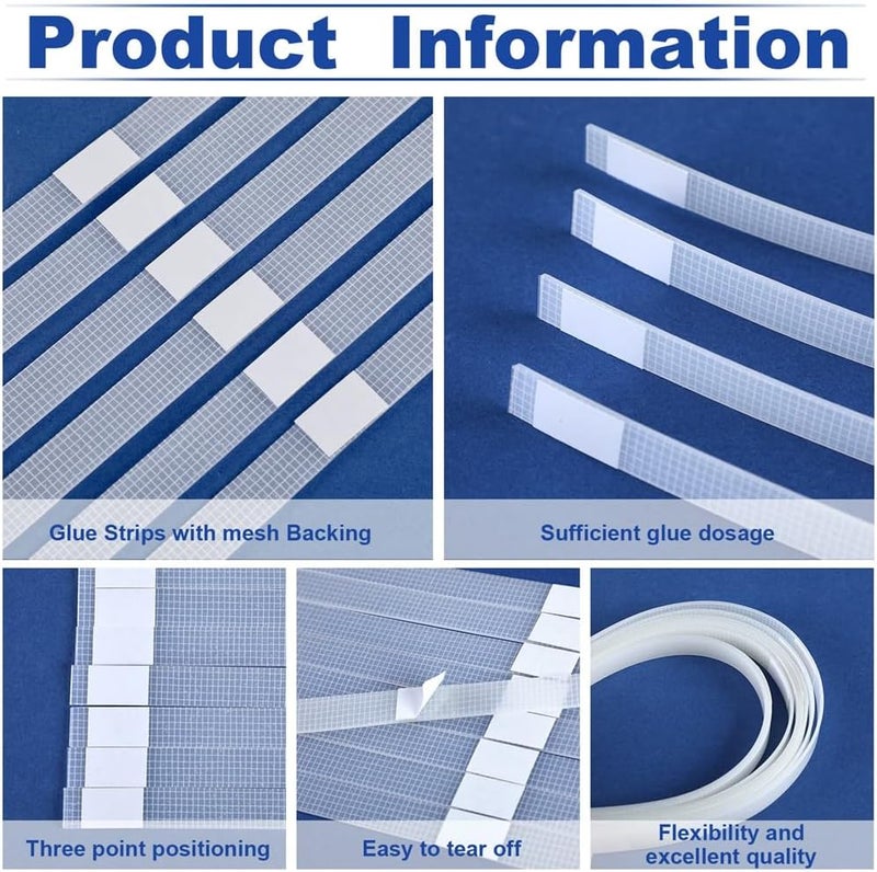 Azonee 50 PCS Glue Strips with Mesh Backing, Azonee 0.47inch/12mm Thermal Glue Strips for Book Binding Repair - Image 2