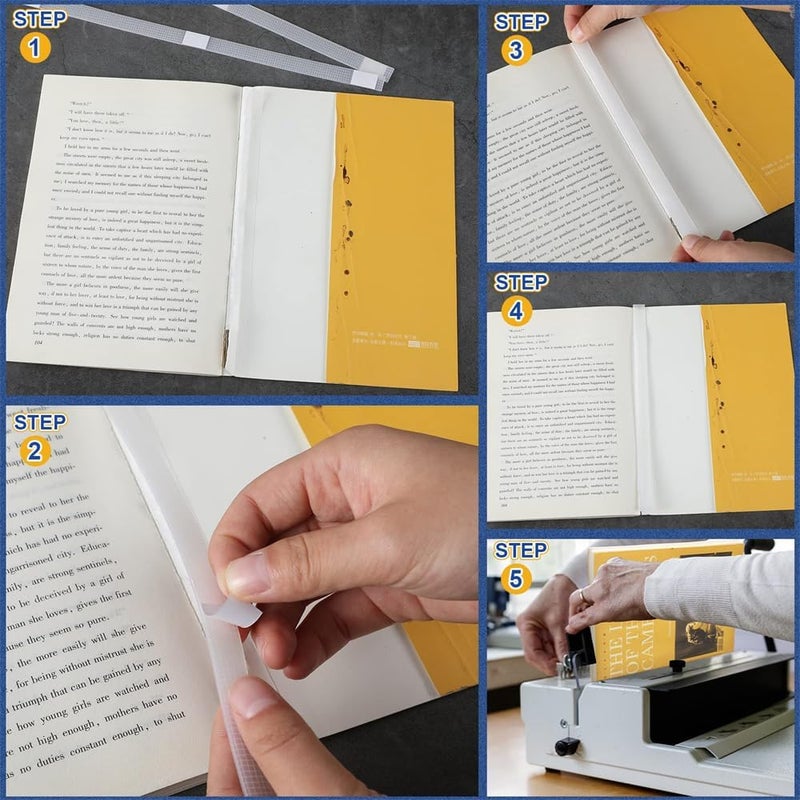Azonee 50 PCS Glue Strips with Mesh Backing, Azonee 0.47inch/12mm Thermal Glue Strips for Book Binding Repair - Image 3