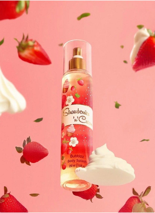 Bubblzz BODY SPLASH STRAWBERIES IN CREAM 250ML  - Image 2