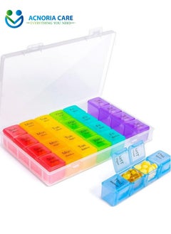 ACNORIA CARE 7 Days 4 Times A Day Weekly Pill Organizer Box Food Grade Plastic Travel Pill Box  -  Acnoria Care  - Image 1