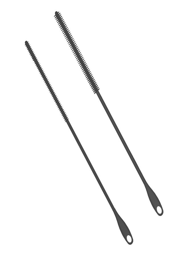 XIHIRCD 2pcs Silicone Straw Brush, 6mm & 8mm, Extra Long, Soft & Flexible, Grey - Image 1