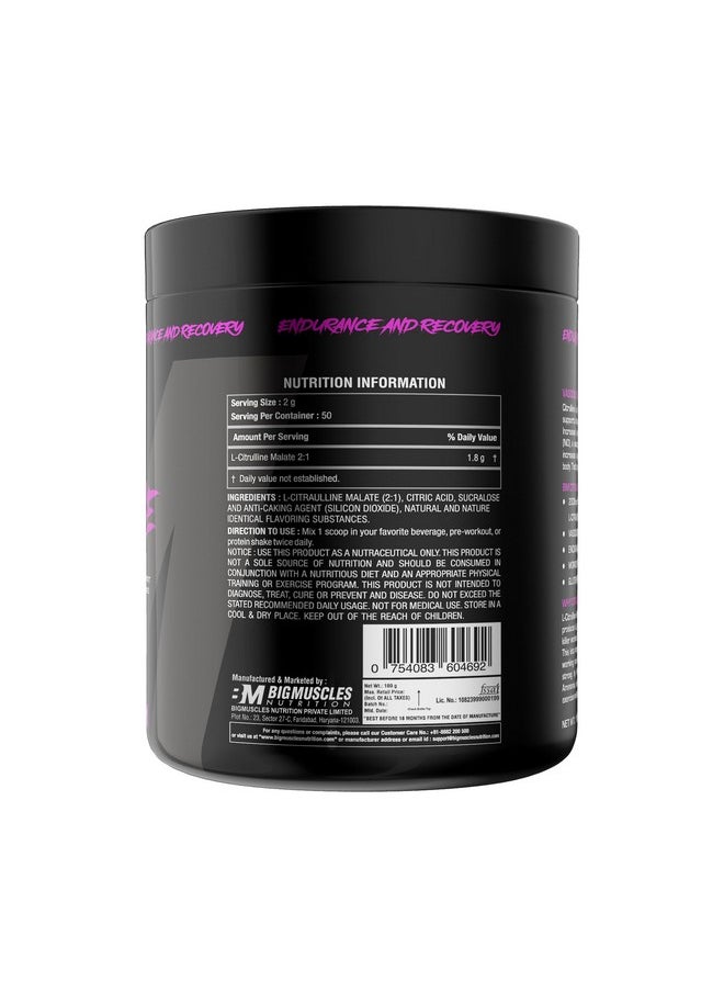 Bigmuscles Nutrition - Citrulline Malate [50 Servings, Blueberry] | 2000 Mg | Pre Workout | Enhance Mu, Powder,Pack Of 1 - Image 1