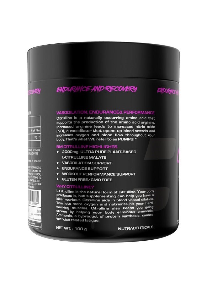 Bigmuscles Nutrition - Citrulline Malate [50 Servings, Blueberry] | 2000 Mg | Pre Workout | Enhance Mu, Powder,Pack Of 1 - Image 1