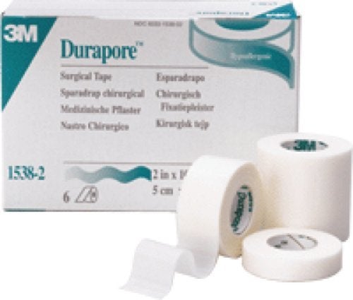 3M Durapore Surgical Tape 12X10Yard Roll Silk Hypoallergenic  Pack of 12 Rolls  Model 15380 - Image 2
