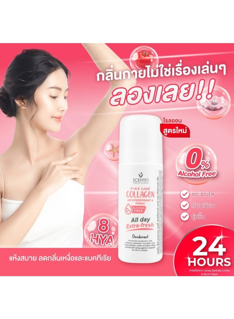 Scentio Pink Collagen Anti-Perspirant & Extra-Fresh Deodorant – 50ml - Image 4