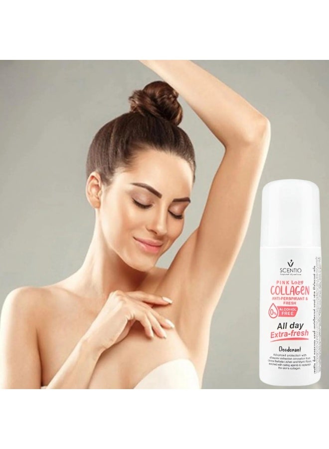 Scentio Pink Collagen Anti-Perspirant & Extra-Fresh Deodorant – 50ml - Image 3