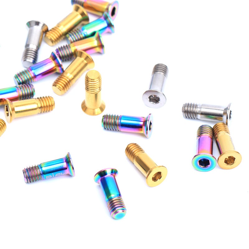 RISK M5×14.2mm Titanium Screw Full CNC Anode Cutting Never Rust Light Weight High Strength TC4 Titanium Bike Guide Roller Bolt - Gold for Bike Rear Derailleur Jockey Wheel - Image 2