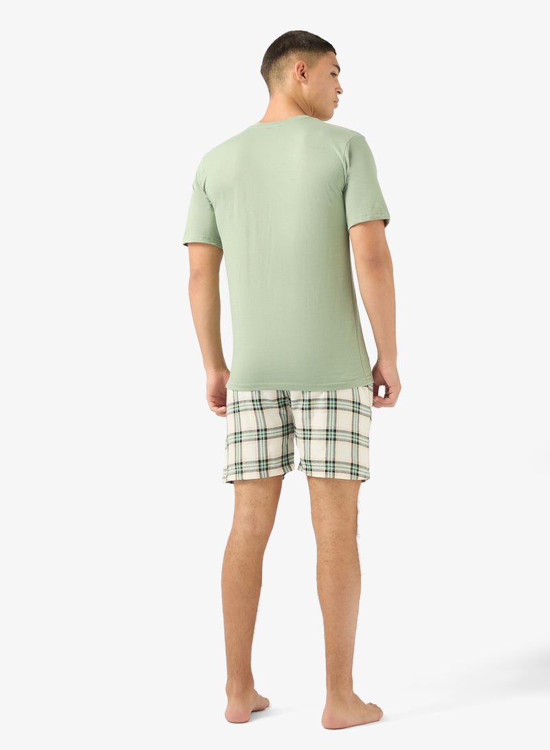 سفنتي فايف طقم بيجامة تي شيرت وشورت - Image 2