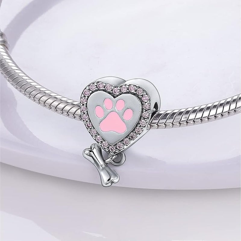 MULA 925 Sterling Silver Charms for Bracelets and Necklaces Lucky Home Happy Family Forever Love Mom Beads Dangle Pendants Jewelry for Women - Image 3