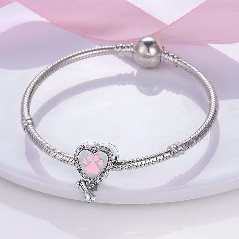 MULA 925 Sterling Silver Charms for Bracelets and Necklaces Lucky Home Happy Family Forever Love Mom Beads Dangle Pendants Jewelry for Women - Image 2